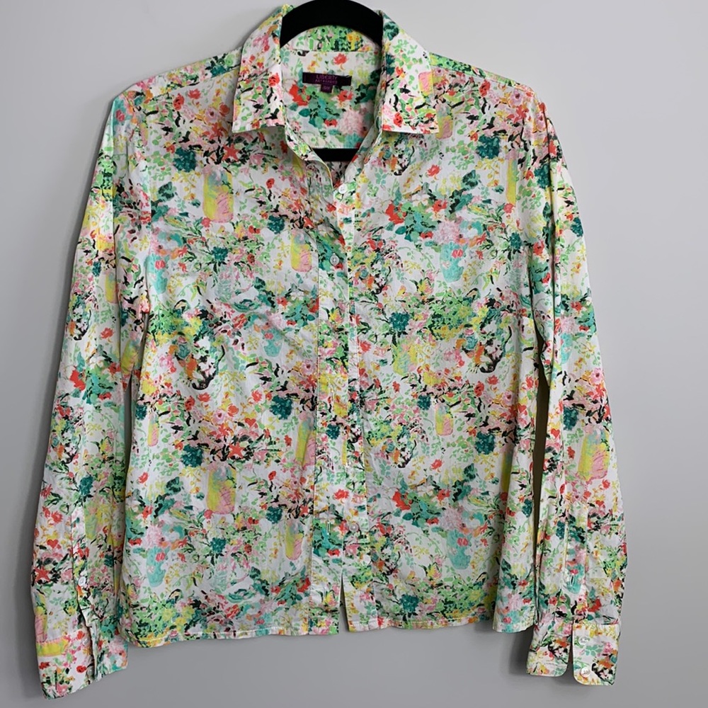 Liberty Art Fabrics Liberty of London Floral Button Up Blouse Size Small